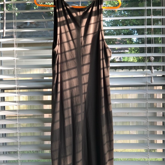 Green mini ribbed dress - Picture 2 of 2